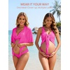 image:imageSummer Mae Maternity 3 Piece Swimsuits Low Rise Bikini Set Criss Cross V Neck Bathing Suit Self Tie Sarong Pregnancy SwimwearHot Pink
