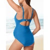 image:imageSummer Mae Maternity Cutout One Piece Swimsuit Twist Front CrissCross Bathing Suit High Waisted Pregnancy Swimwear Lagoon Small