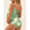 image:imageSummer Mae Maternity Swimsuit One Piece Ruffle Cutout Pregnancy Bathing Suit Lace Up SwimwearMint Daisy