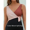 image:imageSummer Mae Maternity Swimsuit One Piece Tie Front Bathing Suit V Neck Pregnancy Swimwear High Cut Pink Black Large