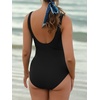 image:imageSummer Mae Maternity Swimsuit One Piece Tie Front Bathing Suit V Neck Pregnancy Swimwear High Cut Pink Black Large