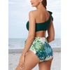 image:imageSummer Mae Maternity TwoPiece Swimsuit Bikini Set Cutout One Shoulder Bathing Suit Tie Side Pregnancy Swimwear Delicate Foliage Large