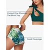 image:imageSummer Mae Maternity TwoPiece Swimsuit Bikini Set Cutout One Shoulder Bathing Suit Tie Side Pregnancy Swimwear Delicate Foliage Large