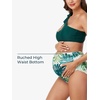 image:imageSummer Mae Maternity TwoPiece Swimsuit Bikini Set Cutout One Shoulder Bathing Suit Tie Side Pregnancy Swimwear Delicate Foliage Large