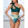 image:imageSummer Mae Maternity TwoPiece Swimsuit Bikini Set Cutout One Shoulder Bathing Suit Tie Side Pregnancy Swimwear Delicate Foliage Large