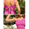 image:imageSummer Mae One Shoulder Womens One Piece Swimsuit Ribbed Scalloped Swim Suits Slimming Full Coverage Modest Bathing SuitPink