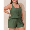 image:imageSummer Mae Plus Size Swim Romper One Piece Swimsuit Women Blouson Bathing Suit with Pockets 2026 Modest SwimwearArmy Green