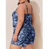image:imageSummer Mae Plus Size Swim Romper One Piece Swimsuit Women Blouson Bathing Suit with Pockets 2026 Modest SwimwearBranches Vines Flowers