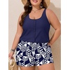 image:imageSummer Mae Plus Size Swim Romper One Piece Swimsuit Women Blouson Bathing Suit with Pockets 2026 Modest SwimwearCube