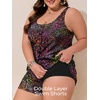 image:imageSummer Mae Plus Size Swim Romper One Piece Swimsuit Women Blouson Bathing Suit with Pockets 2026 Modest SwimwearGradient Starry Sky