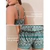 image:imageSummer Mae Plus Size Swim Romper One Piece Swimsuit Women Blouson Bathing Suit with Pockets 2026 Modest SwimwearGreen Floral Print