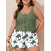 image:imageSummer Mae Plus Size Swim Romper One Piece Swimsuit Women Blouson Bathing Suit with Pockets 2026 Modest SwimwearGreen Shadow