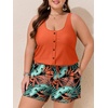 image:imageSummer Mae Plus Size Swim Romper One Piece Swimsuit Women Blouson Bathing Suit with Pockets 2026 Modest SwimwearTropical Green Foliage