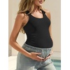 image:imageSummer Mae Ribbed Maternity One Piece Swimsuit Ruffle Wood Ears Bathing Suit Scoop Neck Pregnancy SwimwearBlack
