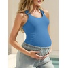 image:imageSummer Mae Ribbed Maternity One Piece Swimsuit Ruffle Wood Ears Bathing Suit Scoop Neck Pregnancy SwimwearBright Blue