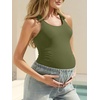 image:imageSummer Mae Ribbed Maternity One Piece Swimsuit Ruffle Wood Ears Bathing Suit Scoop Neck Pregnancy SwimwearOlive Green
