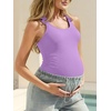 image:imageSummer Mae Ribbed Maternity One Piece Swimsuit Ruffle Wood Ears Bathing Suit Scoop Neck Pregnancy SwimwearViolet