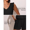 image:imageSummer Mae Ruffle Swim Romper One Piece Swimsuit Women Modest HighBack Bathing Suit with Pockets 2026 SwimwearBlack