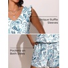image:imageSummer Mae Ruffle Swim Romper One Piece Swimsuit Women Modest HighBack Bathing Suit with Pockets 2026 SwimwearPaisley