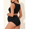 image:imageSummer Mae Seamless Maternity Bikini Swimsuit One Size Fits SXL Two Piece Bathing Suit Ribbed High Waist Pregnancy SwimwearBlack