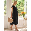 image:imageSummer Mae Smocked Maternity Dress for Baby Shower Photoshoot Ruffle Sleeve Midi Pregnancy Dresses Summer Flowy OutfitsBlack