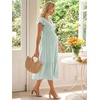 image:imageSummer Mae Smocked Maternity Dress for Baby Shower Photoshoot Ruffle Sleeve Midi Pregnancy Dresses Summer Flowy OutfitsTeal