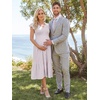 image:imageSummer Mae Smocked Maternity Dress for Baby Shower Photoshoot Ruffle Sleeve Midi Pregnancy Dresses Summer Flowy OutfitsViolet