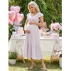 image:imageSummer Mae Smocked Maternity Dress for Baby Shower Photoshoot Ruffle Sleeve Midi Pregnancy Dresses Summer Flowy OutfitsViolet