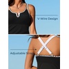 image:imageSummer Mae Tankini Swimsuits for Women 2026 Bathing Suits Top Ruched Two Piece Tummy Control VWire Modest Swim SuitsBlack