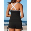 image:imageSummer Mae Tankini Swimsuits for Women 2026 Bathing Suits Top Ruched Two Piece Tummy Control VWire Modest Swim SuitsBlack