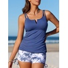 image:imageSummer Mae Tankini Swimsuits for Women 2026 Bathing Suits Top Ruched Two Piece Tummy Control VWire Modest Swim SuitsBlue Coconut Grove