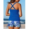 image:imageSummer Mae Tankini Swimsuits for Women 2026 Bathing Suits Top Ruched Two Piece Tummy Control VWire Modest Swim SuitsBlue Coconut Shadows