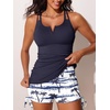 image:imageSummer Mae Tankini Swimsuits for Women 2026 Bathing Suits Top Ruched Two Piece Tummy Control VWire Modest Swim SuitsBlue Shadow on White