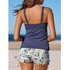 image:imageSummer Mae Tankini Swimsuits for Women 2026 Bathing Suits Top Ruched Two Piece Tummy Control VWire Modest Swim SuitsBluegray Bohemian