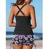 image:imageSummer Mae Tankini Swimsuits for Women 2026 Bathing Suits Top Ruched Two Piece Tummy Control VWire Modest Swim SuitsLight Purple Floral Print