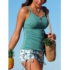 image:imageSummer Mae Tankini Swimsuits for Women 2026 Bathing Suits Top Ruched Two Piece Tummy Control VWire Modest Swim SuitsSolitary Silhouette Bloom