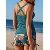 image:imageSummer Mae Tankini Swimsuits for Women 2026 Bathing Suits Top Ruched Two Piece Tummy Control VWire Modest Swim SuitsSunflower