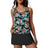 image:imageSummer Mae Blouson Womens Tankini Swimsuits with Skirt Modest Tummy Control Bathing Suits Side Pocket Swimwear 2026Multicolor Flora