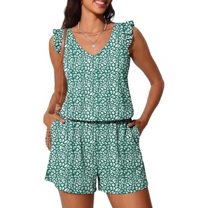image:imageSummer Mae Ruffle Swim Romper One Piece Swimsuit Women Modest HighBack Bathing Suit with Pockets 2026 SwimwearGreen Wave