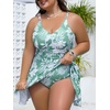 image:imageSummer Mae Plus Size Swimsuit for Women One Piece Swim Dress Tummy Control Bathing Suit with Flowy Skirt Modest Swimwear