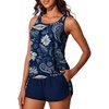 image:imageSummer Mae Blouson Womens Tankini Swimsuits Tummy Control Modest 2026 Two Piece with Sporty Pockets Bathing SuitsNavy Blue