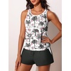 image:imageSummer Mae Blouson Womens Tankini Swimsuits Tummy Control Modest 2026 Two Piece with Sporty Pockets Bathing SuitsLilac Leopard Palm