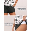 image:imageSummer Mae Blouson Womens Tankini Swimsuits Tummy Control Modest 2026 Two Piece with Sporty Pockets Bathing SuitsLilac Leopard Palm