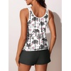 image:imageSummer Mae Blouson Womens Tankini Swimsuits Tummy Control Modest 2026 Two Piece with Sporty Pockets Bathing SuitsLilac Leopard Palm