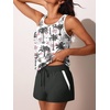 image:imageSummer Mae Blouson Womens Tankini Swimsuits Tummy Control Modest 2026 Two Piece with Sporty Pockets Bathing SuitsLilac Leopard Palm
