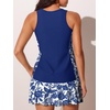 image:imageSummer Mae Modest Tankini Swimsuits for Women Tummy Coverage Bathing Suit  2026 Tankini with Highwaist Skirt Blouson Bathing Suit Builtin Shorts with Pockets Removable PadsBirds Among Blooms