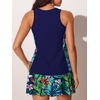 image:imageSummer Mae Modest Tankini Swimsuits for Women Tummy Coverage Bathing Suit  2026 Tankini with Highwaist Skirt Blouson Bathing Suit Builtin Shorts with Pockets Removable PadsRainforest Bloom
