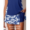 image:imageSummer Mae Modest Tankini Swimsuits for Women Tummy Coverage Bathing Suit  2026 Tankini with Highwaist Skirt Blouson Bathing Suit Builtin Shorts with Pockets Removable PadsBirds Among Blooms