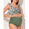 image:imageSummer Mae Maternity Swimsuit Ruffled Two Piece Bikini High Waist Swimwear  Pregnancy bathing suitShirred bandeau topRuffle hemRemovable PadsHighstretchCuteFloralStrapless bikiniBeachBabymoonGarden Veil Bliss