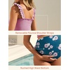 image:imageSummer Mae Maternity Swimsuit Ruffled Two Piece Bikini High Waist Swimwear  Pregnancy bathing suitShirred bandeau topRuffle hemRemovable PadsHighstretchCuteFloralStrapless bikiniBeachBabymoonPink